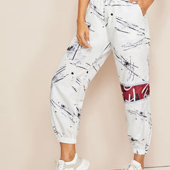Blue Marble Flared Pants