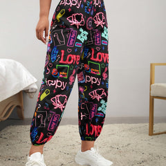 Neon Doodle Joggers