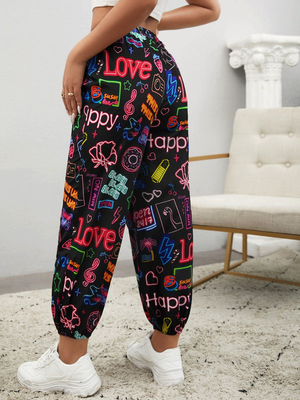 Neon Doodle Joggers