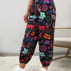Neon Doodle Joggers