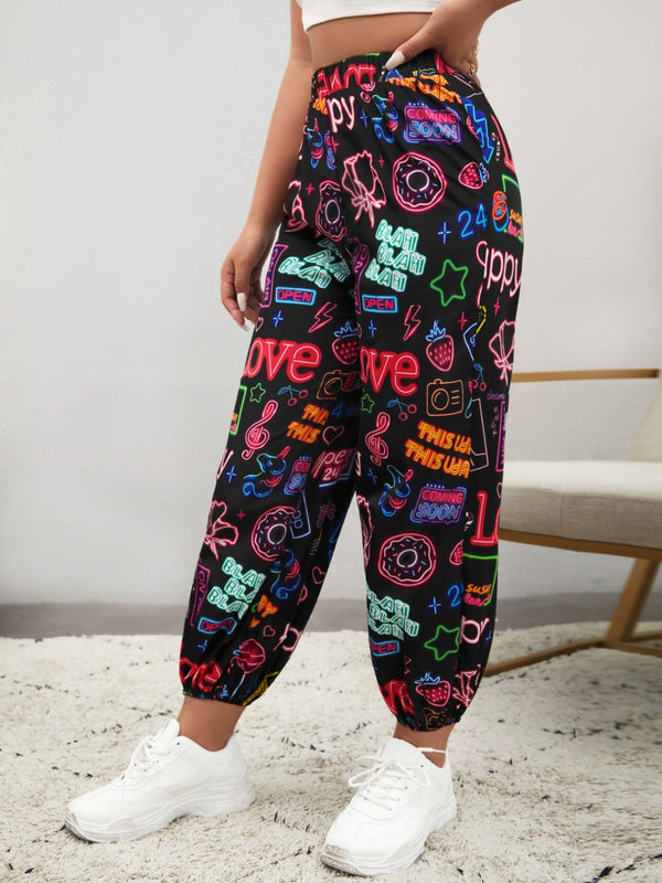 Neon Doodle Joggers